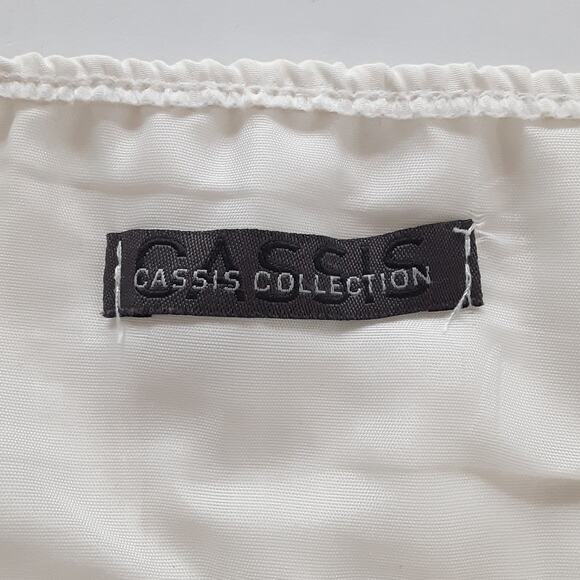Vintage 90s Poplin Cami Peplum Ruffle Crop Top Cosplay Lingerie Blouse White - Picture 6 of 9
